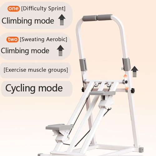 Compact Adjustable Stair Stepper Machine with Handles White X438