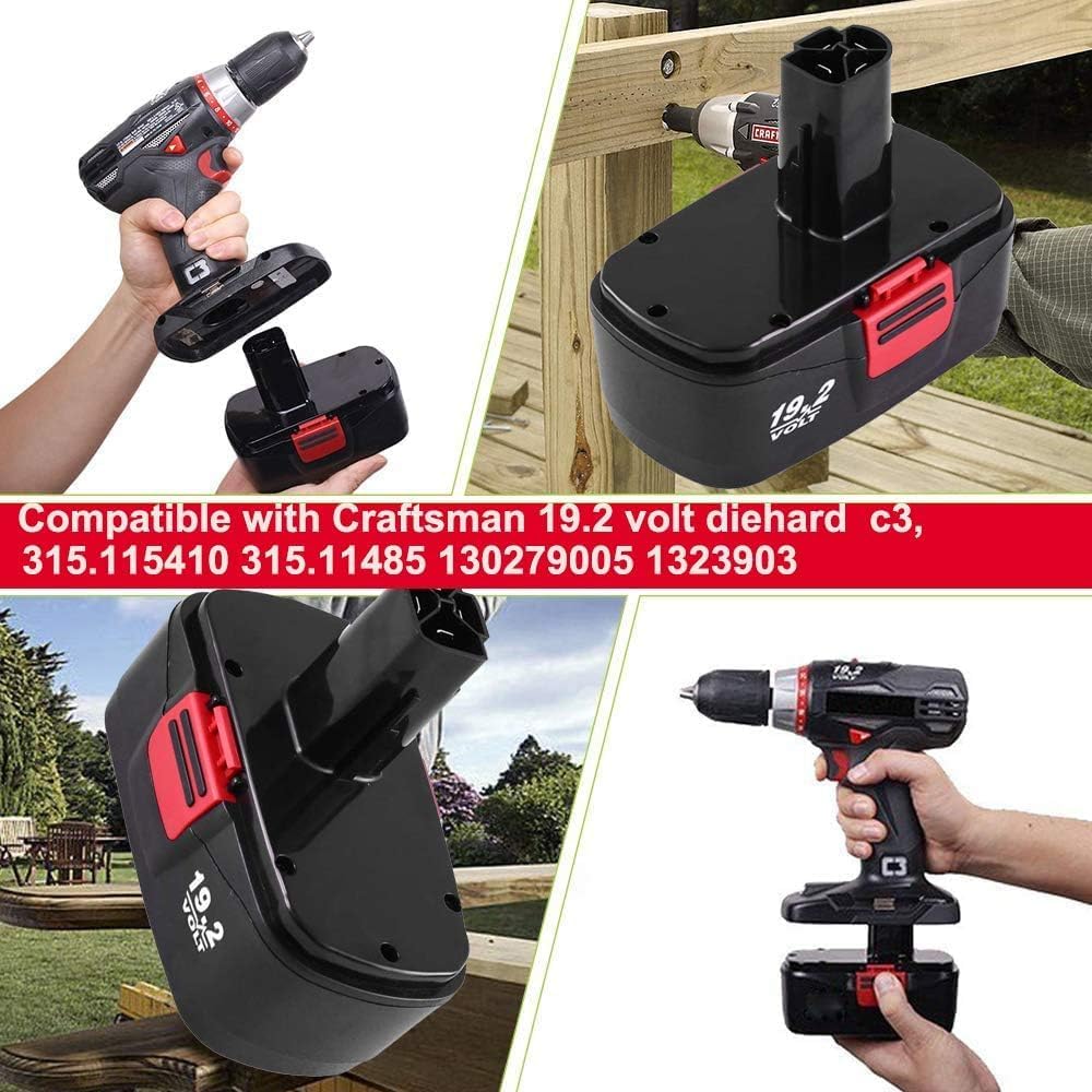 2 Pack 4500mAh Replacement Battery for 19.2V Cordless Drills F4102