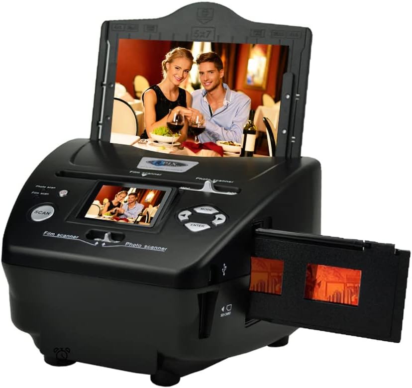 Digital Film & Slide Scanner, Converts 35 mm, 126, 110, Super 8 Film Negatives & Slides to JPEG Images (Black) P706410