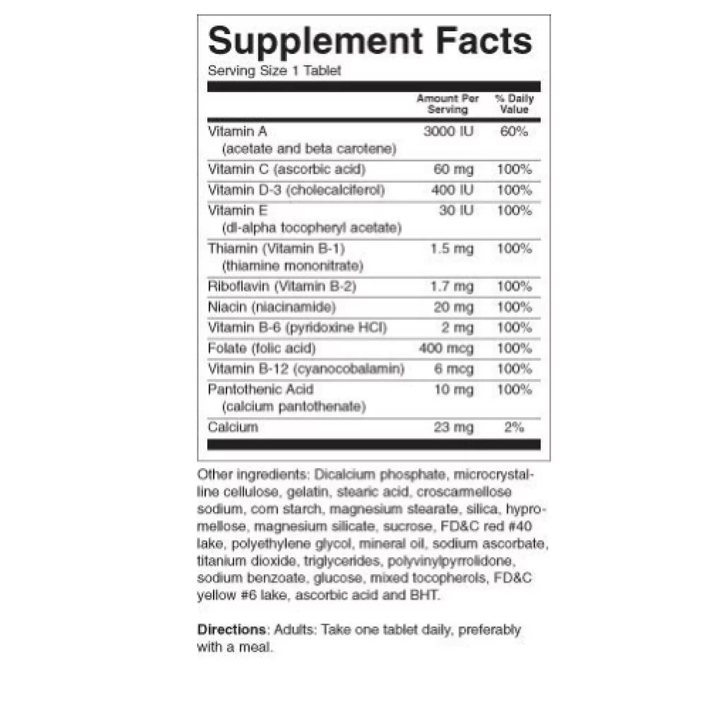 Multivitamin Tablets 100 Each - Pack of 6 P93898
