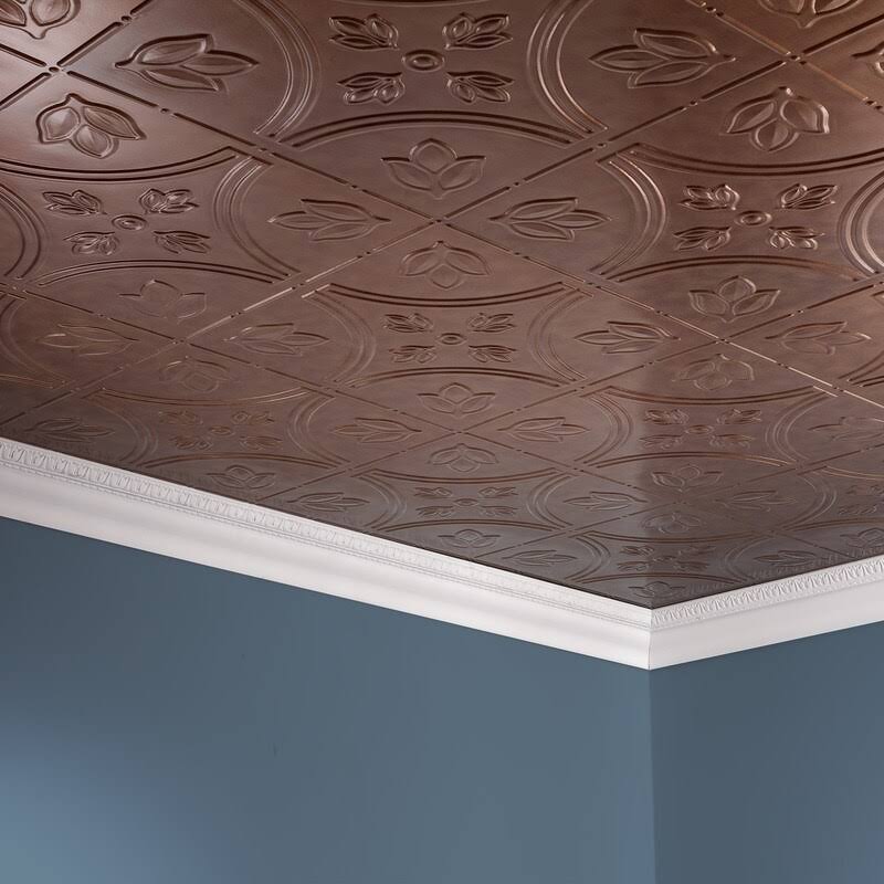 Antique Bronze Decorative Vinyl Ceiling Tile (5 Pack) I61897