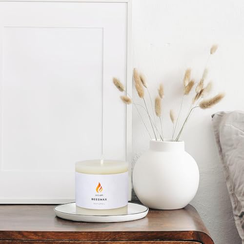 Pure Natural Beeswax Pillar Candle D8495