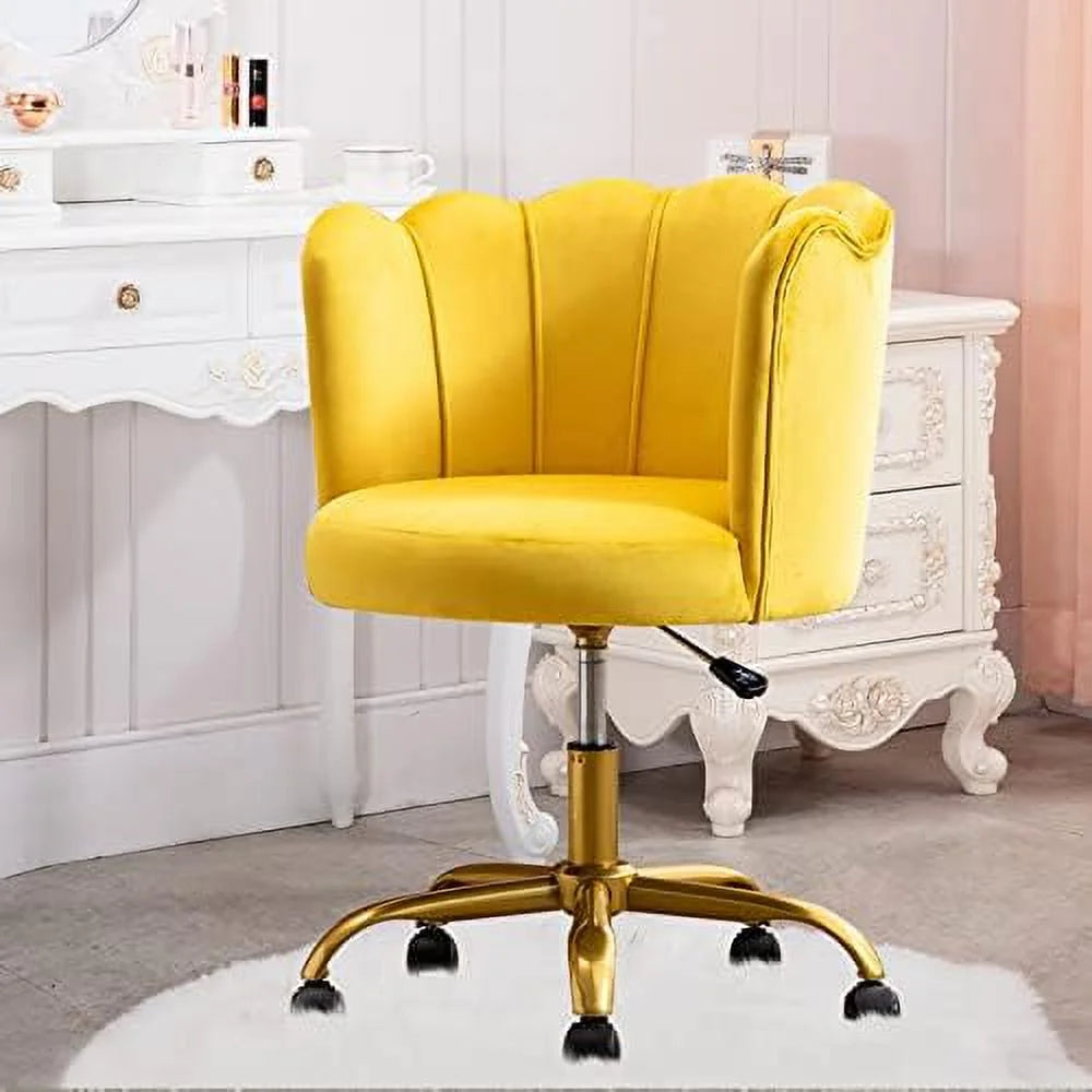 Velvet Desk Chair with Gold Base H194