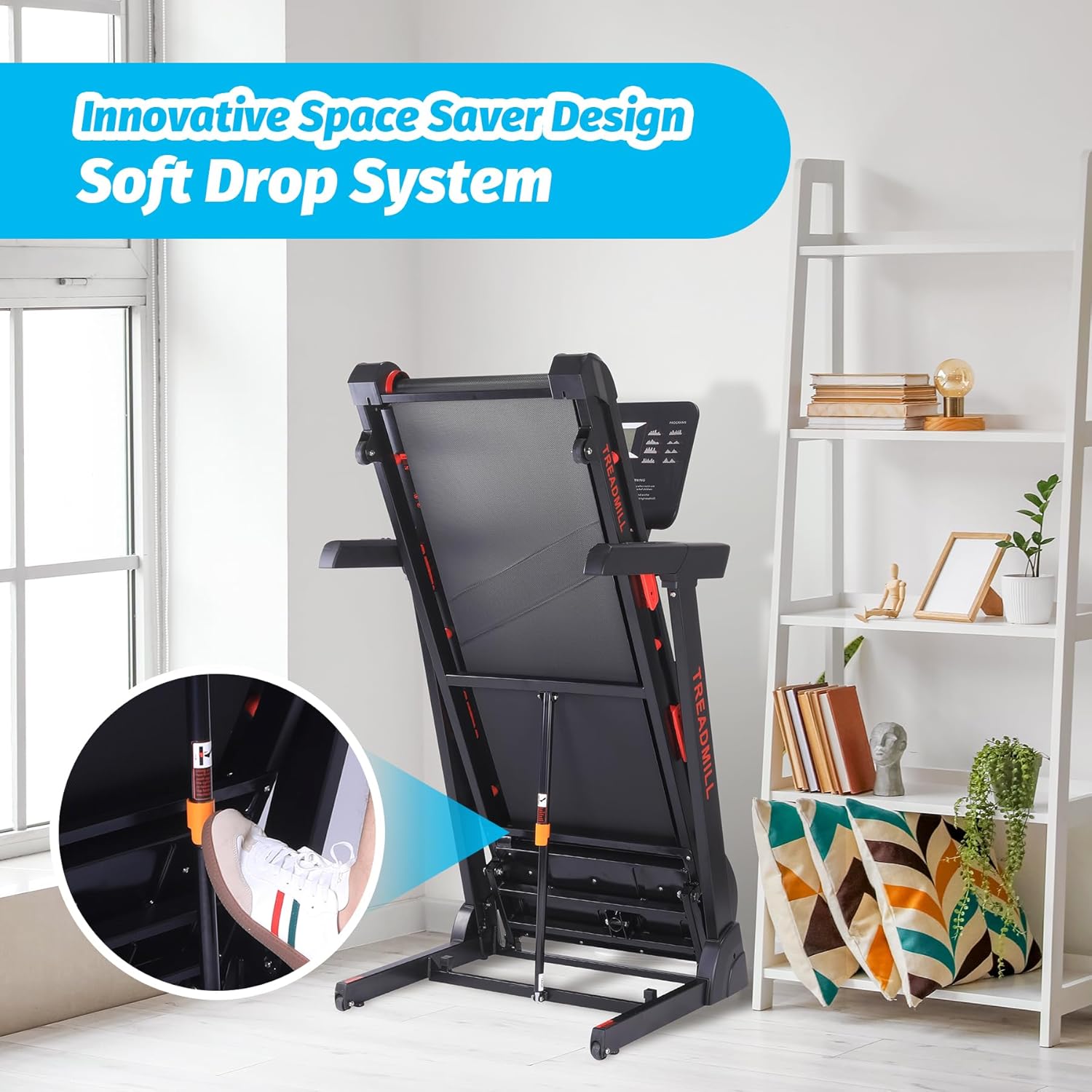 Folding Treadmill with Auto Incline, Heart Sensor, 3.5 HP, 8.7 MPH, 48in*18in Running Area C62743