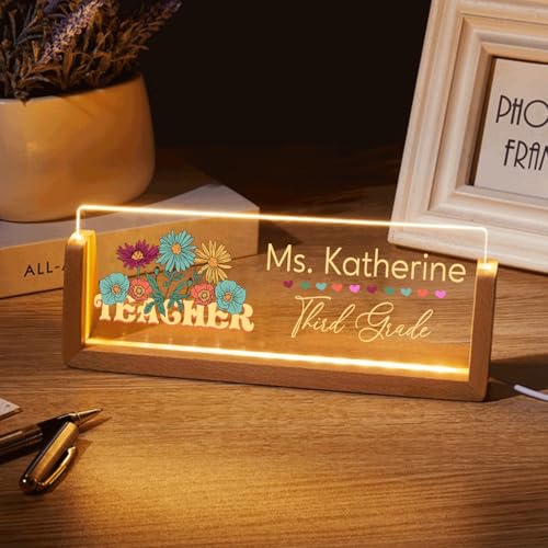 Teacher Desk Name Acrylic LED Light N3552