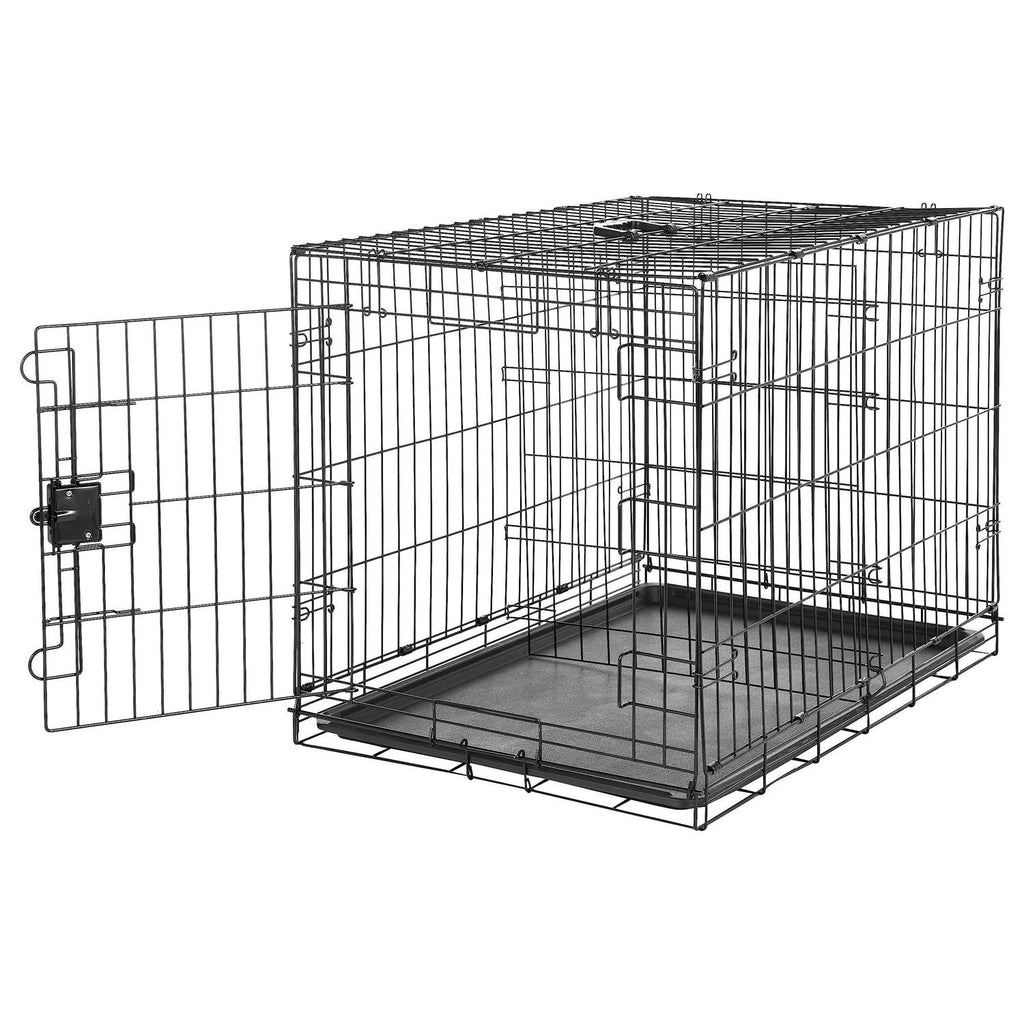 Foldable Metal Wire Dog Crate with Tray W54442