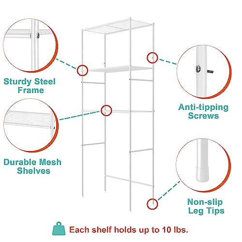 White 3-Tier Over The Toilet Storage Shelf I362560