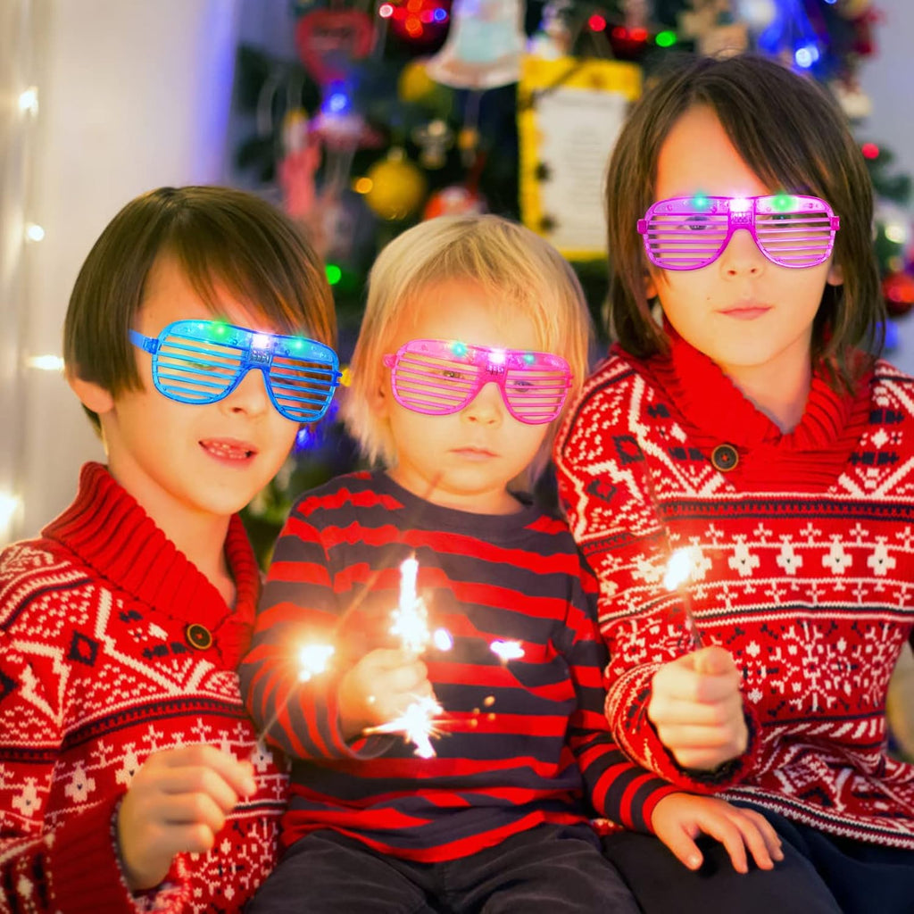 15 Pack LED Glow in The Dark Plastic Glasses G815159