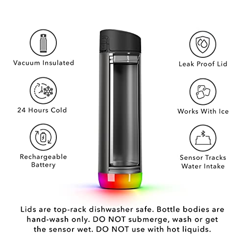 Black 21oz Smart Water Bottle with Bluetooth L60073