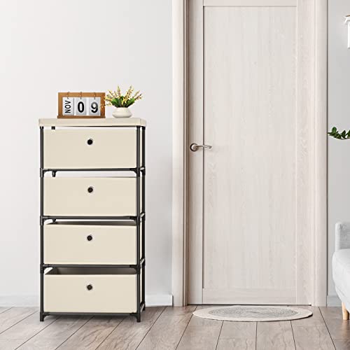 Blue Fabric 4 Drawer Storage Chest O517