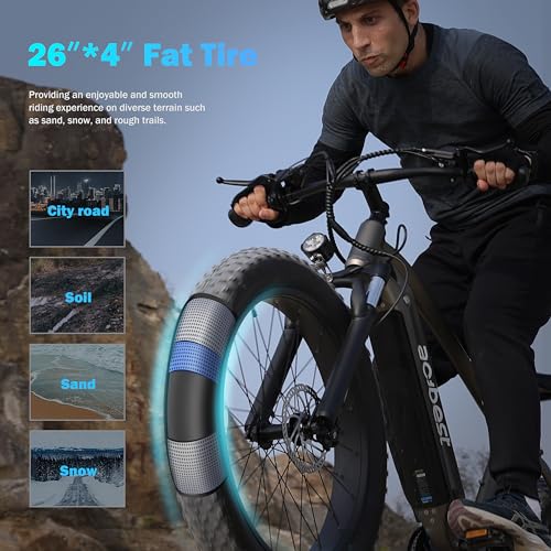 26"*4" Electric Bike with Peak 1400W Motor, 720Wh Removable Battery, 7-Speed Hydraulic Brakes C623