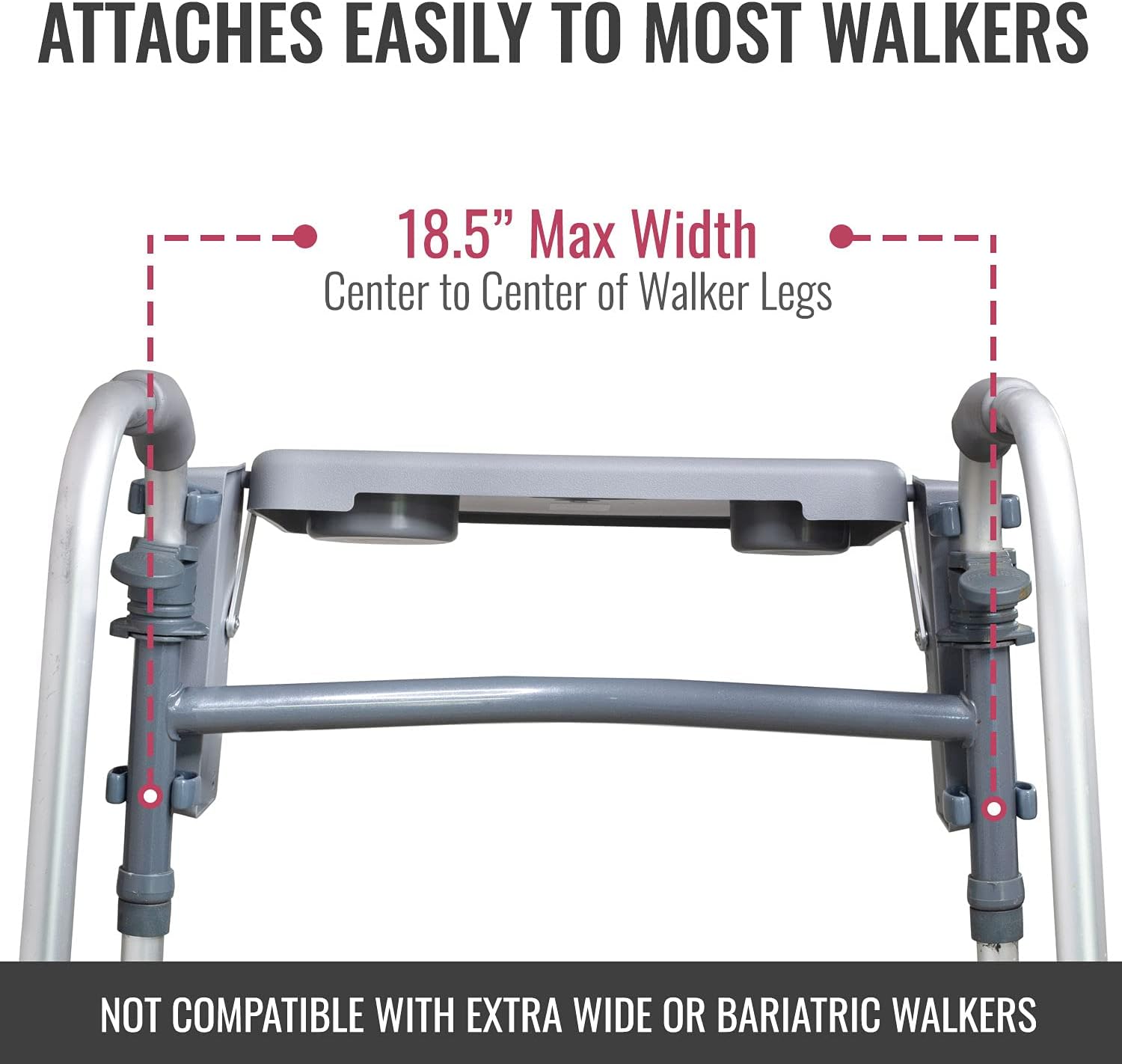 Walker Tray with Two Cup Holders, 16 x 11.8 Q7712