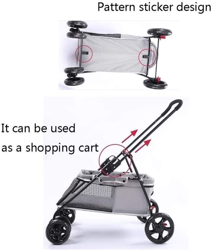 Double Dog Stroller Pet Stroller Outdoor Cart Dog Cat Carrier V781
