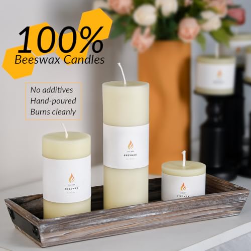 Pure Natural Beeswax Pillar Candle D8495