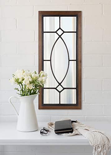 Black Wood and Metal Framed Wall Mirror E674046
