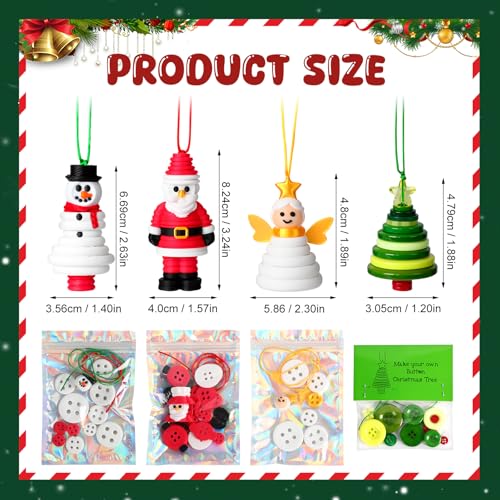 DIY Christmas Button Ornament Making Set, 4PCS L356600