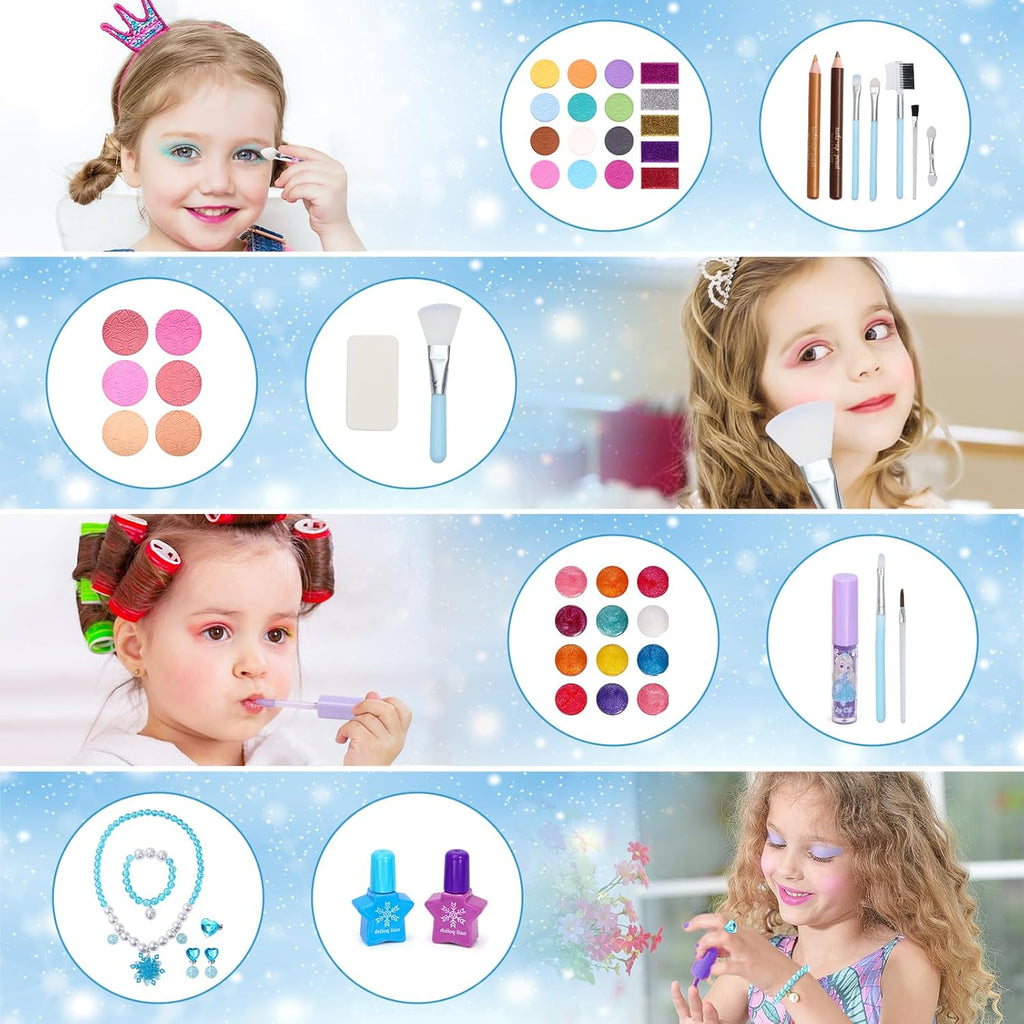 60pcs Princess Makeup Vanity Kit with Pretend Play Cosmetics O28081