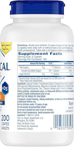 200 Caplets Calcium Citrate with Vitamin D3 (Pack of 3) T292663