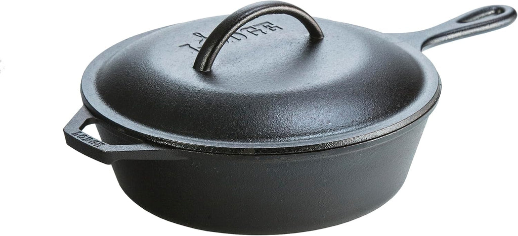 Pre-Seasoned Black Cast Iron Covered Chicken Fryer, 3-Quart G93512