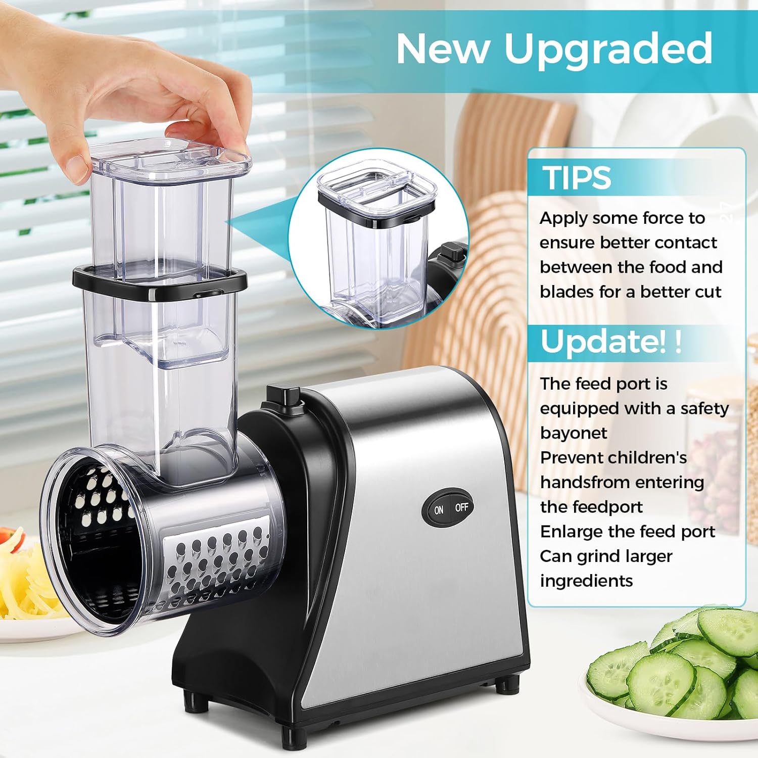 250W Electric Cheese Grater with 5 Attachments K260858
