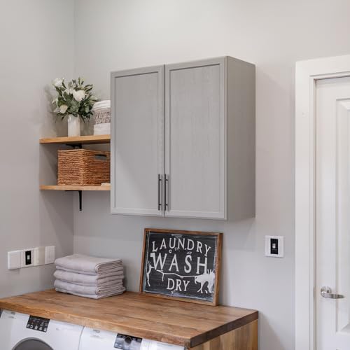 White 30" Wall Cabinet with Adjustable Shelf and Doors P848