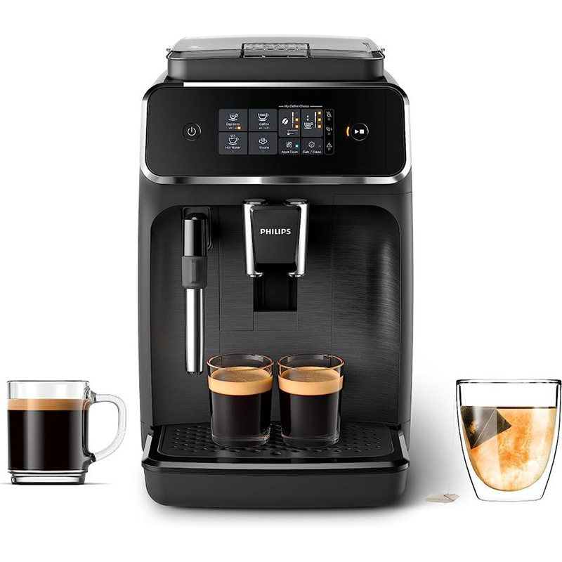 Black fully automatic espresso machine with milk frother I88273