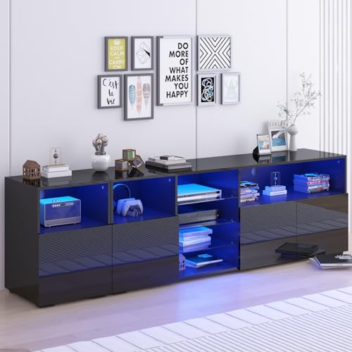 Black High Glossy LED TV Stand L511