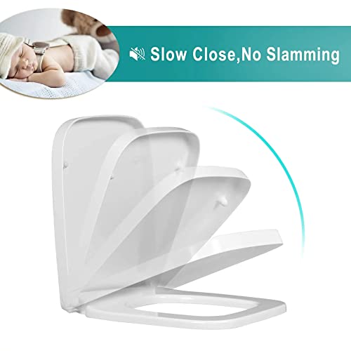 White Square Soft Close Toilet Seat Q23917