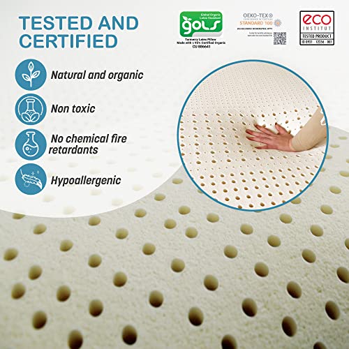 King Size 3 inch Organic Latex Mattress Topper S69456