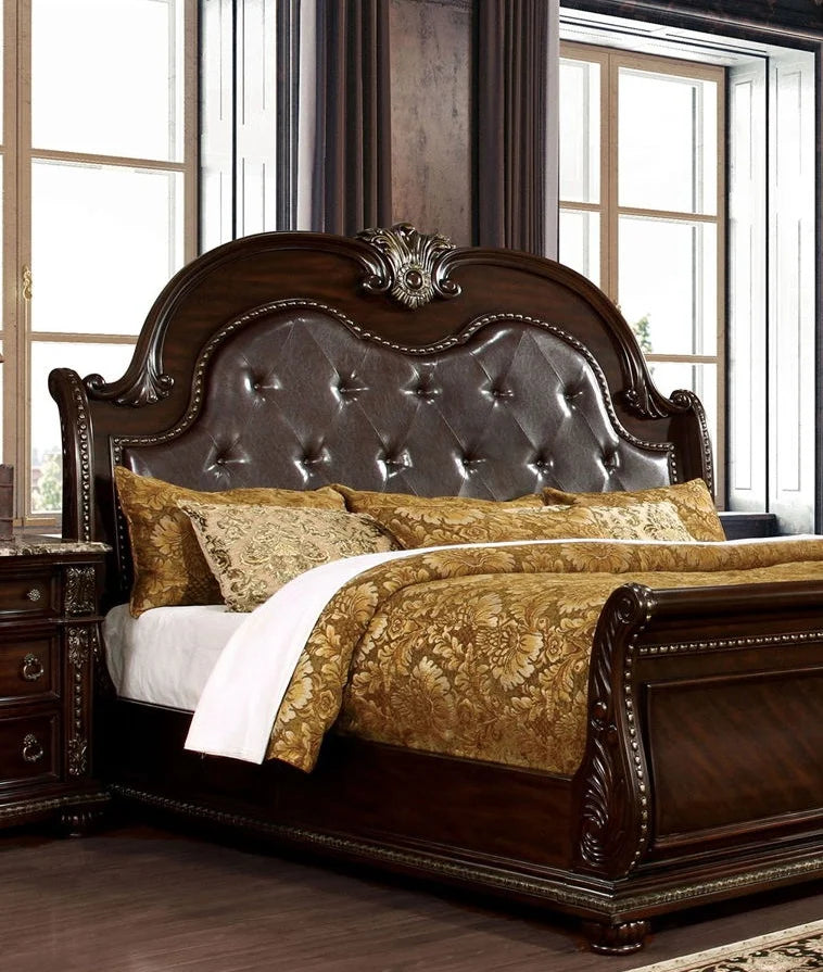 Brown Cherry Eastern King Size Bed R530606