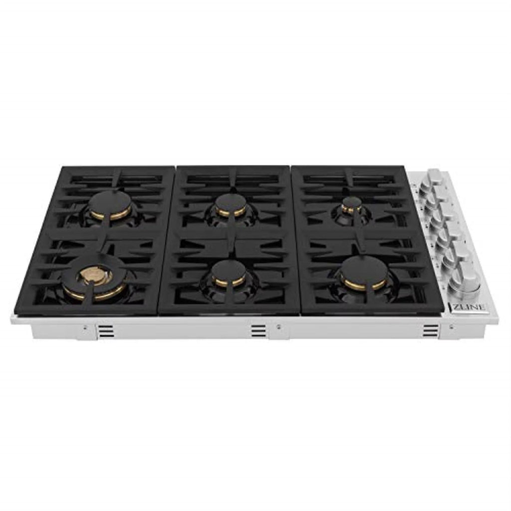 36 in. 6 Gas Burners Black Porcelain Dropin Cooktop Y25249