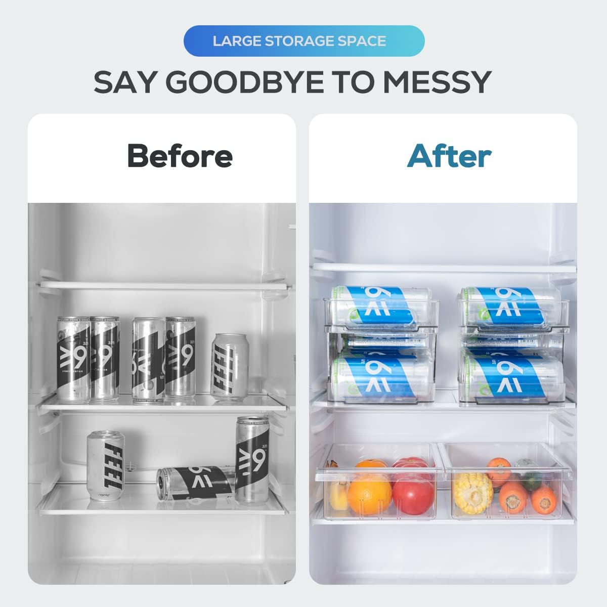Clear Plastic Soda Can Organizer, Holds 12 Cans M7362