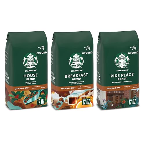 Medium Roast Ground Coffee, Variety Pack, 3 bags (12 oz each) E400