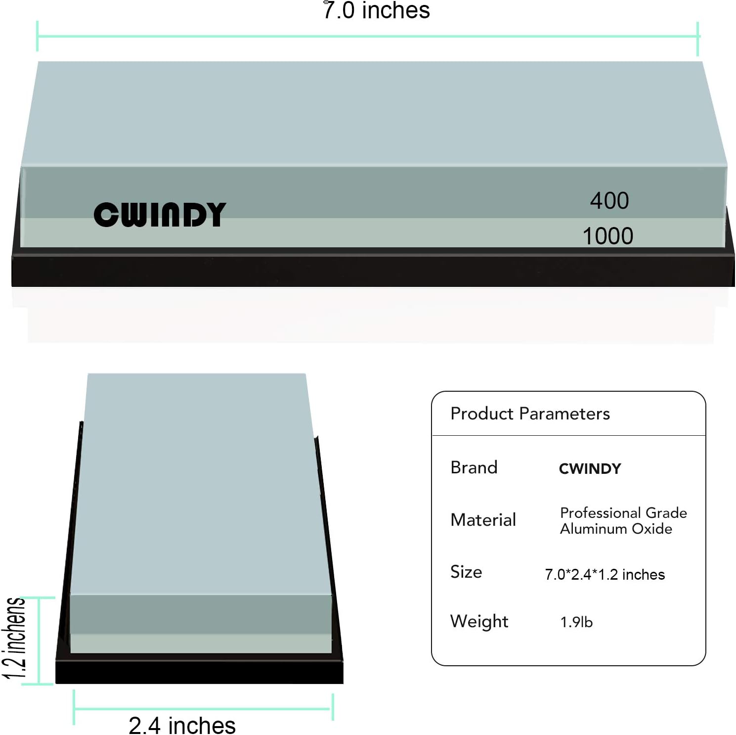 Dual Sided 400/1000 Grit Whetstone Sharpening Stone Kit E976312