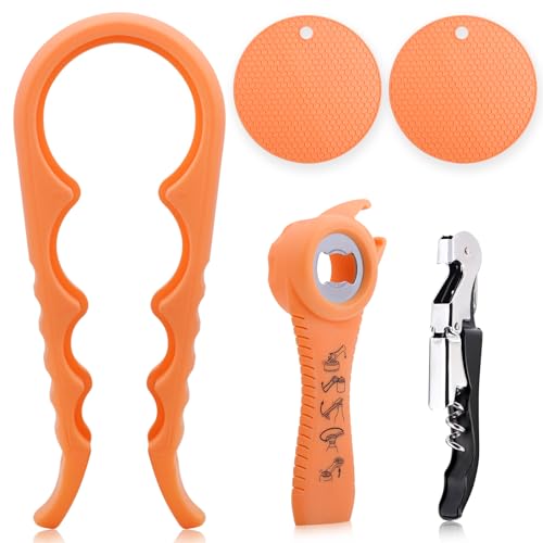 5 Pack Bottle Opener Jar Opener with Silicone Rubber Jar Opener Gripper Pad X90112