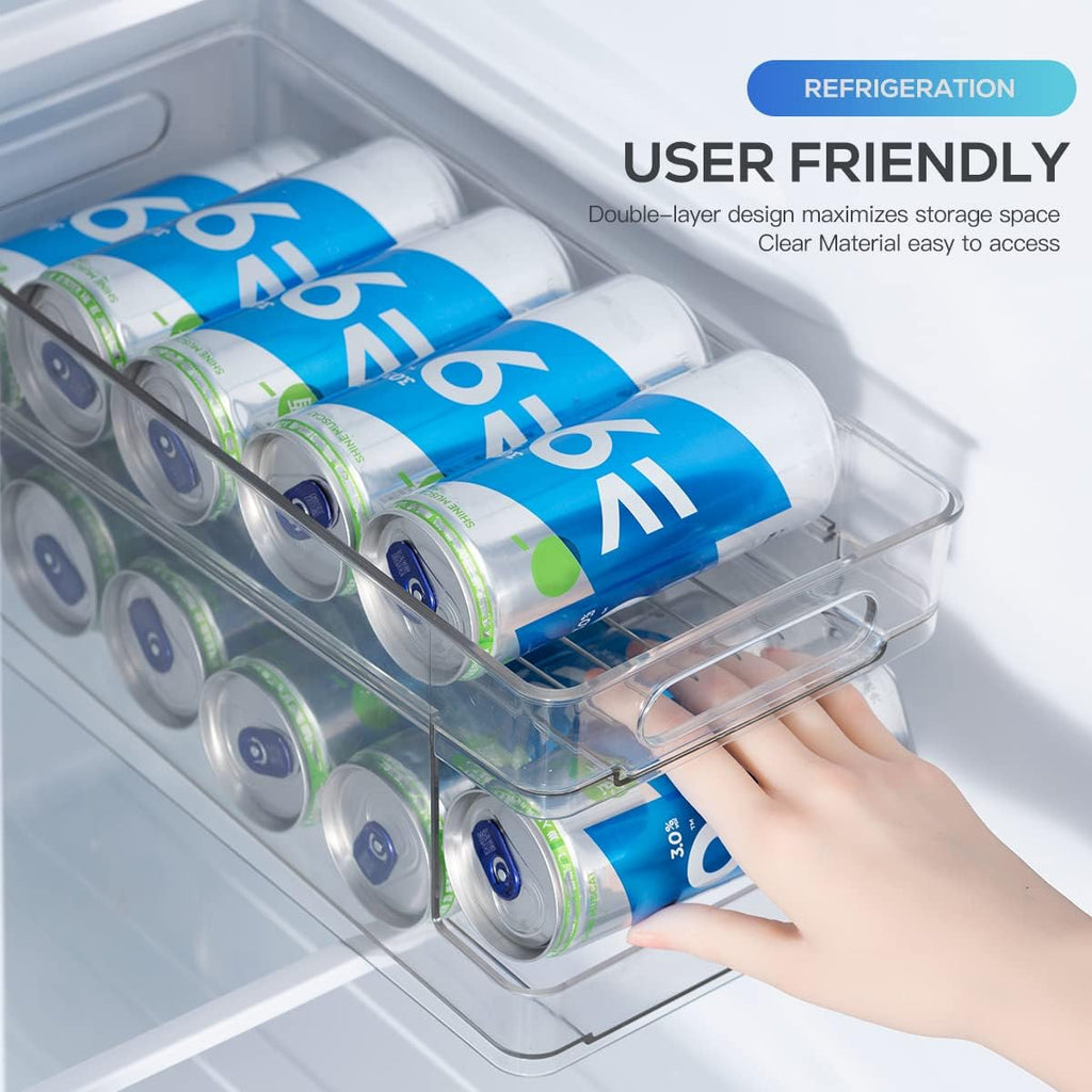 Clear Plastic Soda Can Organizer, Holds 12 Cans M7362