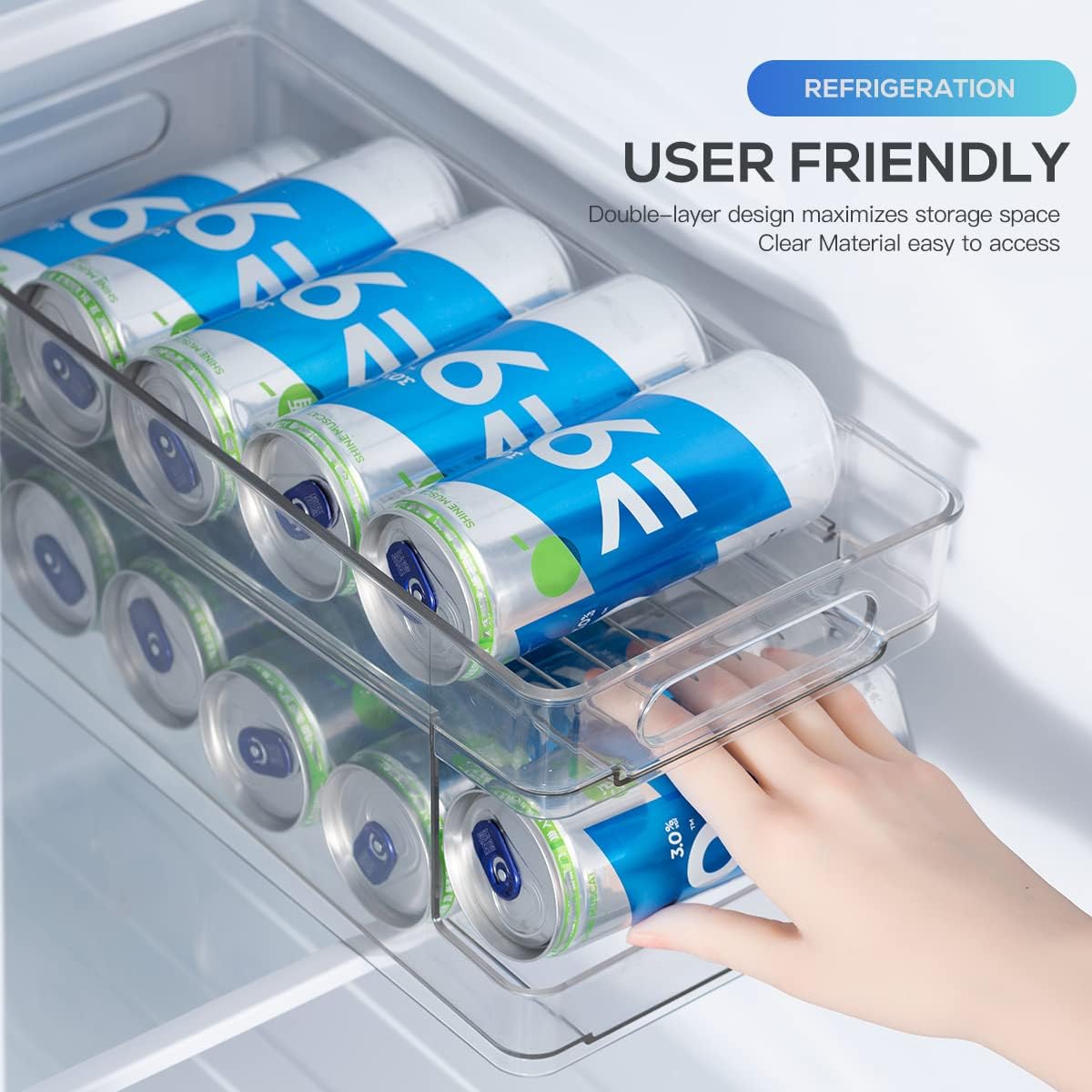 Clear Plastic Soda Can Organizer, Holds 12 Cans M7362
