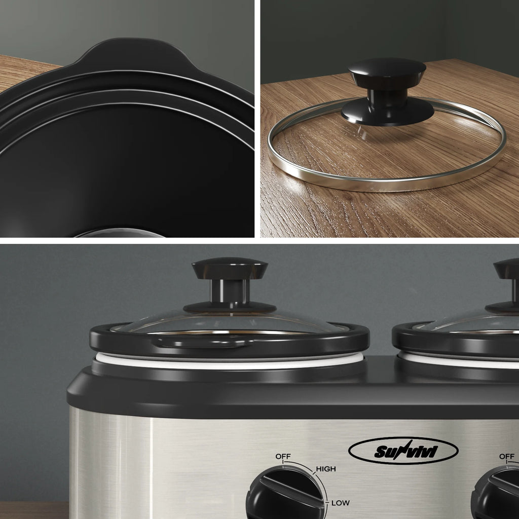 Dual Pot Slow Cooker with Ceramic Pot L1575