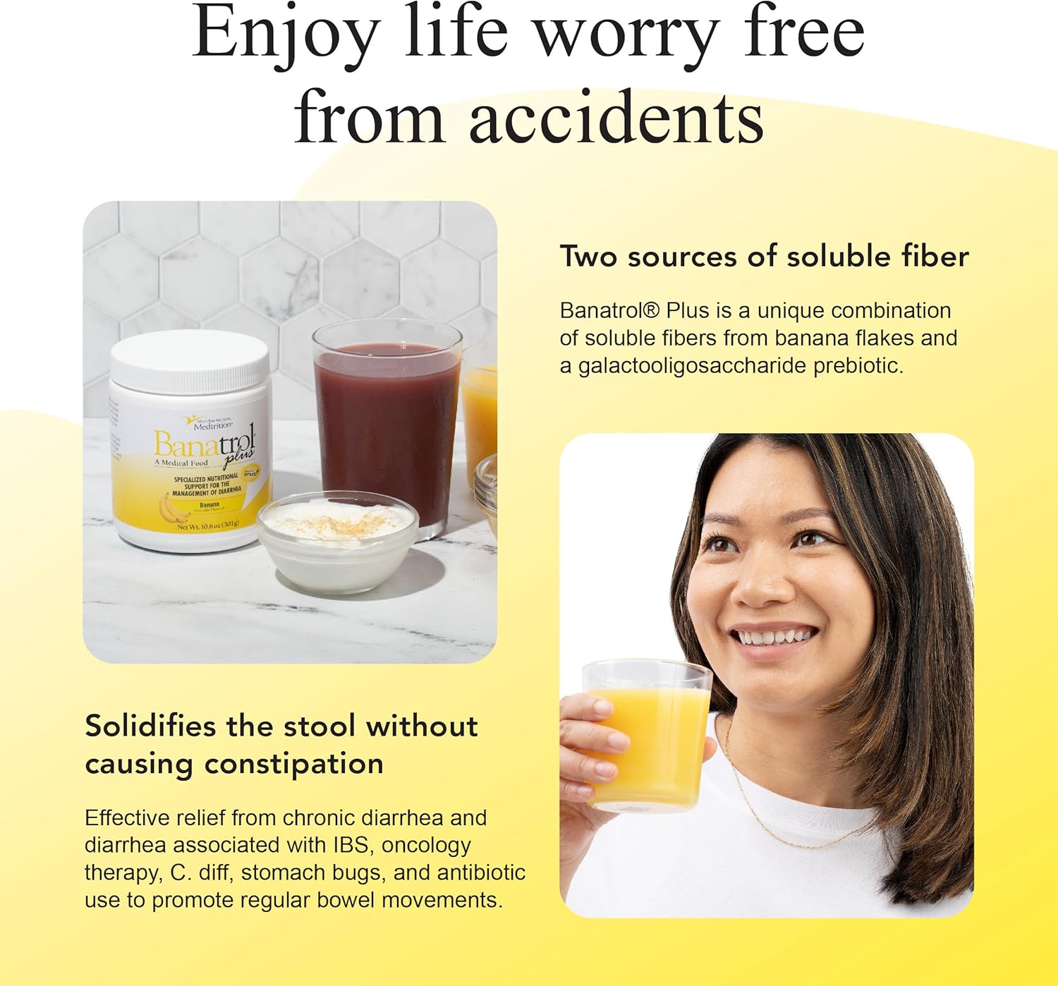 Natural Anti-Diarrheal with Prebiotics, 90 Servings (Banana) P3020