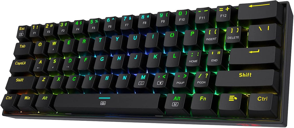 60% Wired RGB Gaming Keyboard, 61 Keys Compact Mechanical Keyboard with Linear Red Switch, White Pack of 2 T6807