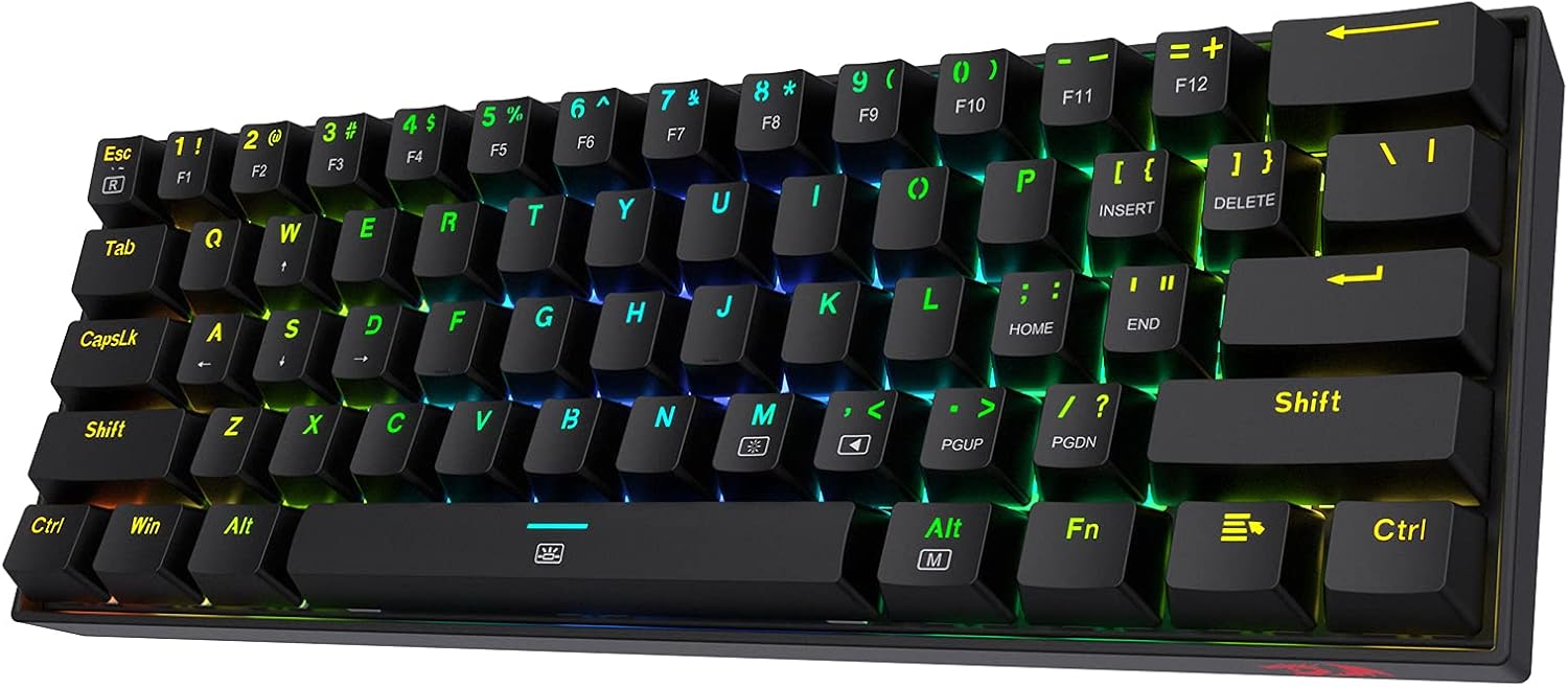 60% Wired RGB Gaming Keyboard, 61 Keys Compact Mechanical Keyboard with Linear Red Switch, White Pack of 2 T6807