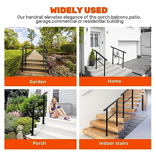 Metal Handrail for Outdoor Steps 36" (2-3 Steps) B853