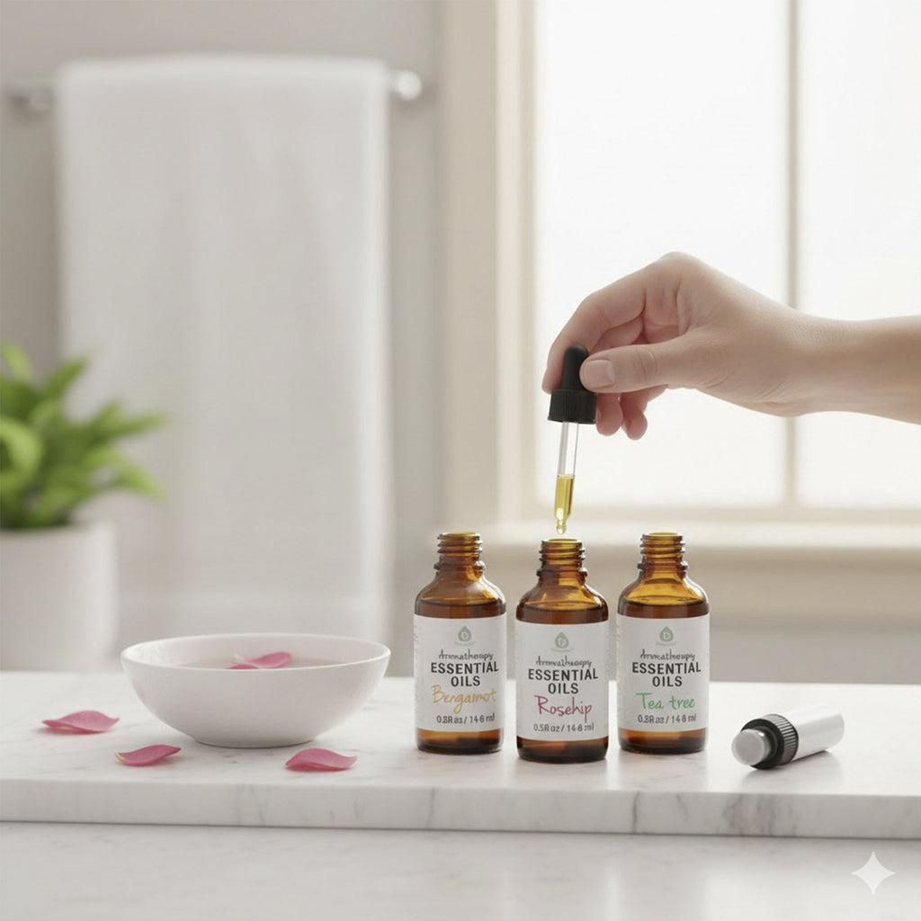 Aromatherapy Mood & Ambiance Bundle: Essential Oils + Mist Spray for Stress Relief & Skin Harmony