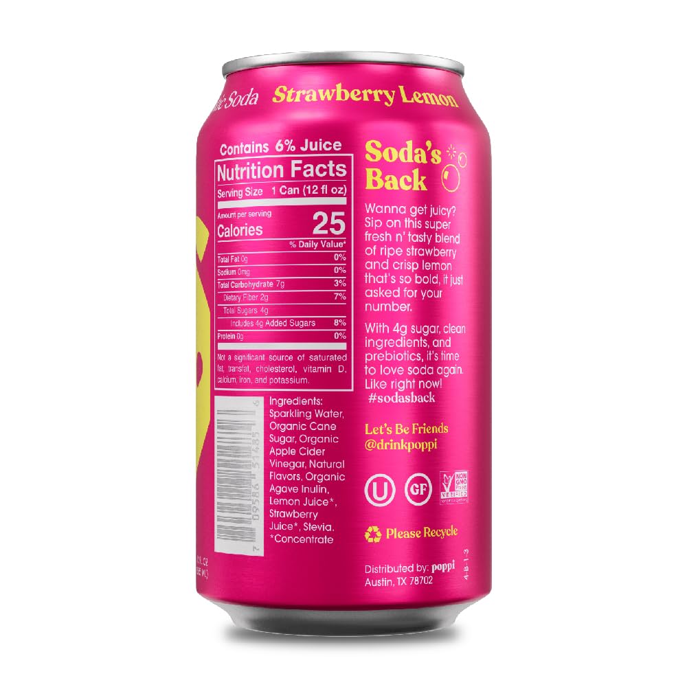 72-Pack Sparkling Prebiotic Soda, 12oz V499192