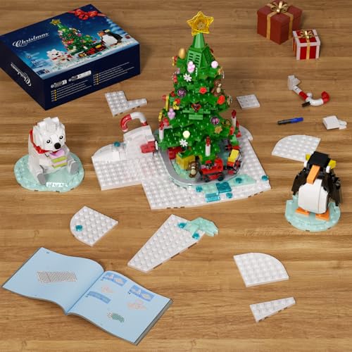 Christmas Tree Building Block Set with Lights (802 PCS) G86264