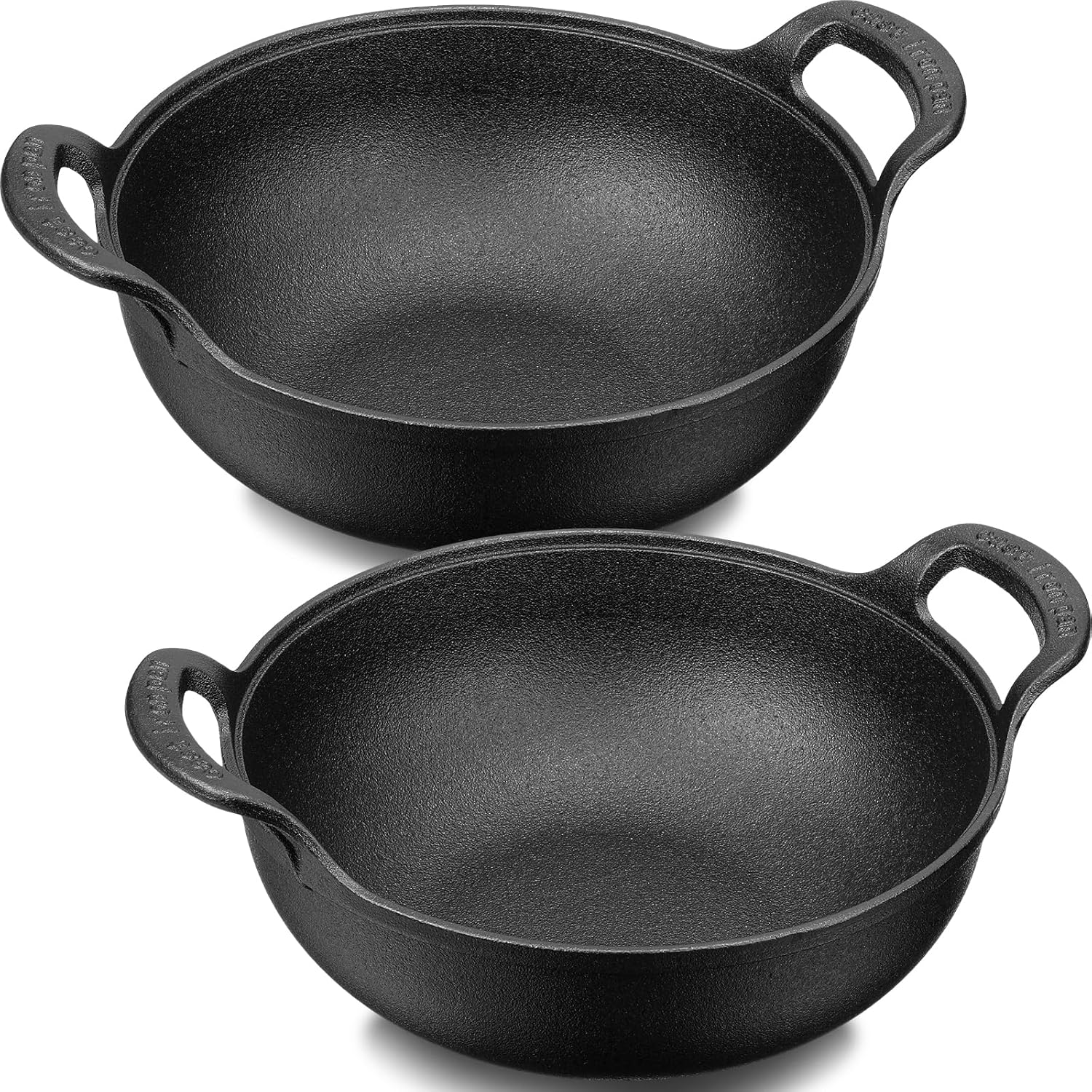 Black Cast Iron Nonstick Mini Wok with Loop Handle P901028