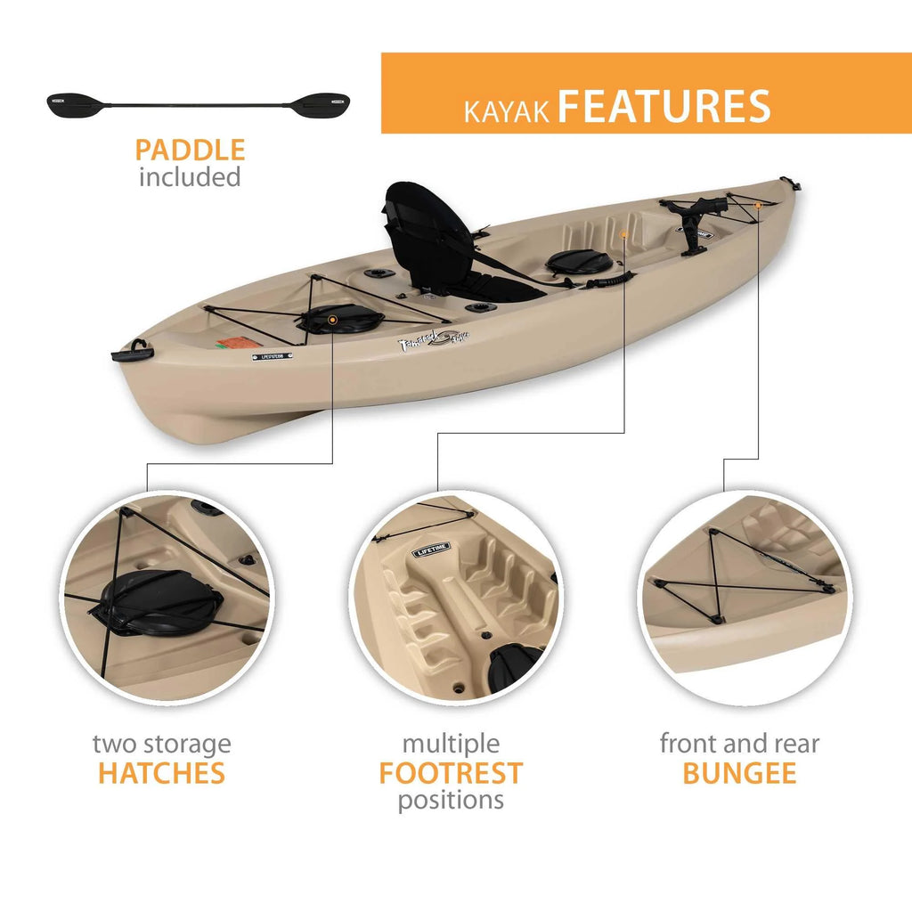 2 Pack Fishing Kayak with Paddles, Tan K5999