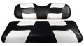 Black/White Two-Tone Front Seat Covers for Club Car Precedent Golf Carts Q263