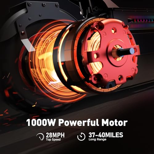 Electric Scooter with 28/38 MPH Top Speed, 40/50 Miles Range, 10/11" Offroad Pneumatic Tire, Dual Suspensions, Foldable E272730