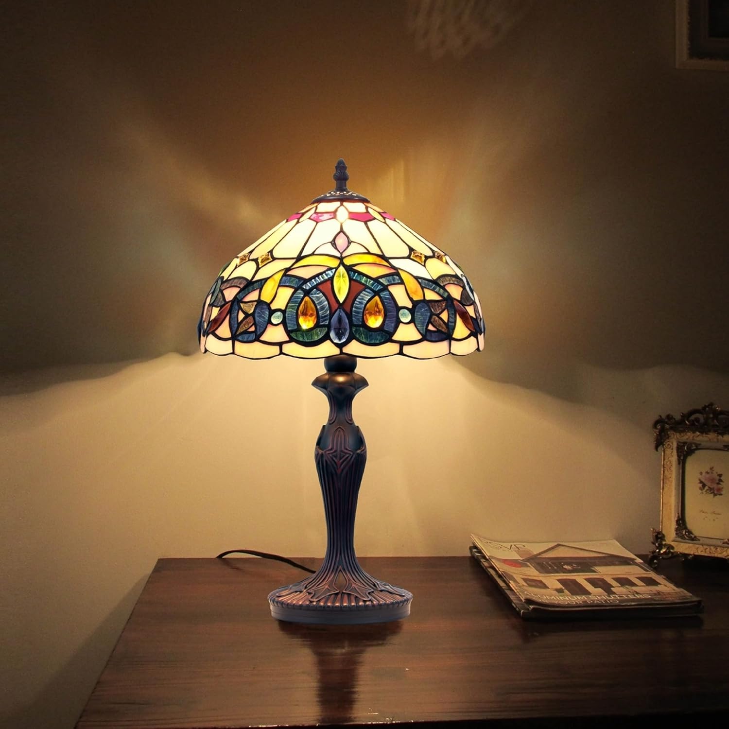 Dark Bronze 1 Light Table Lamp 12" Shade G6501